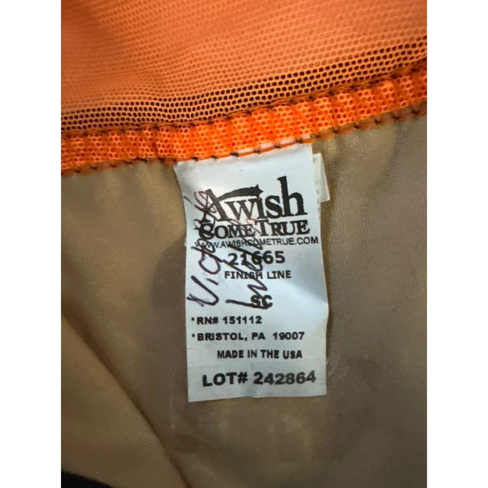 A Wish Come True Finish Line Orange Sequin Checkered Dance Costume Leotard SC